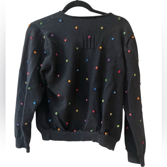 Marisa Christina Button Up Colorful Polka Dot Textured Cardigan XL - Picture 3 of 4